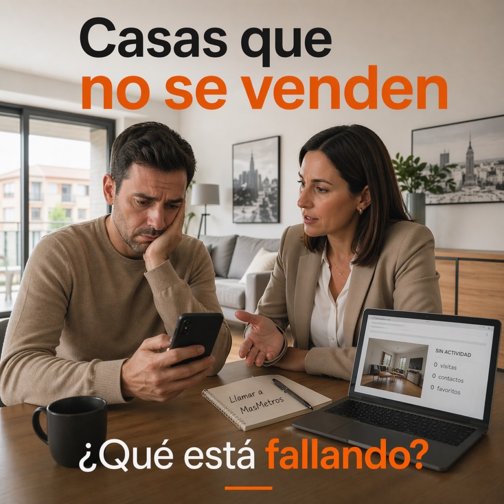 Vivienda en venta en Valdemoro con cartel de se vende desgastado tras mucho tiempo en el mercado